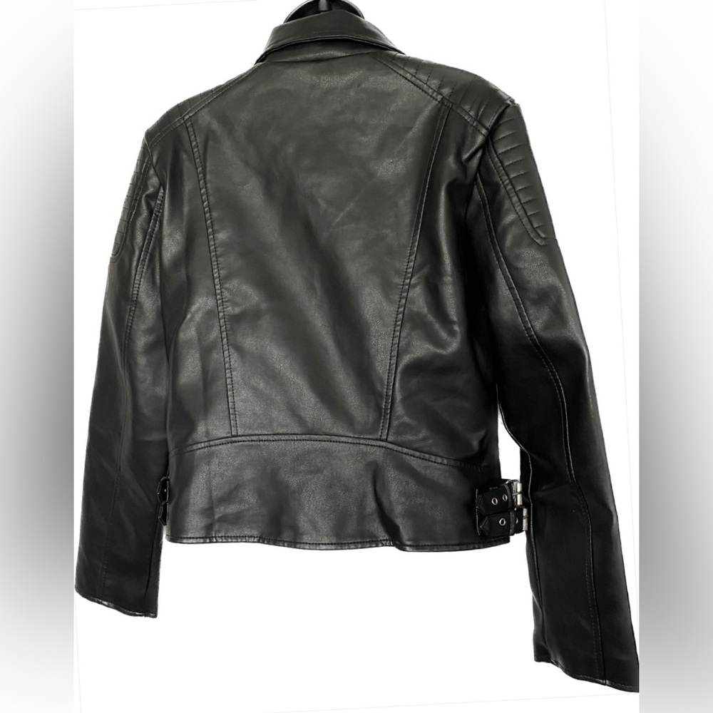 Shein BLK Vegan Leather Bomber Jacker, XL  Winter Sale - Picture 4 of 9